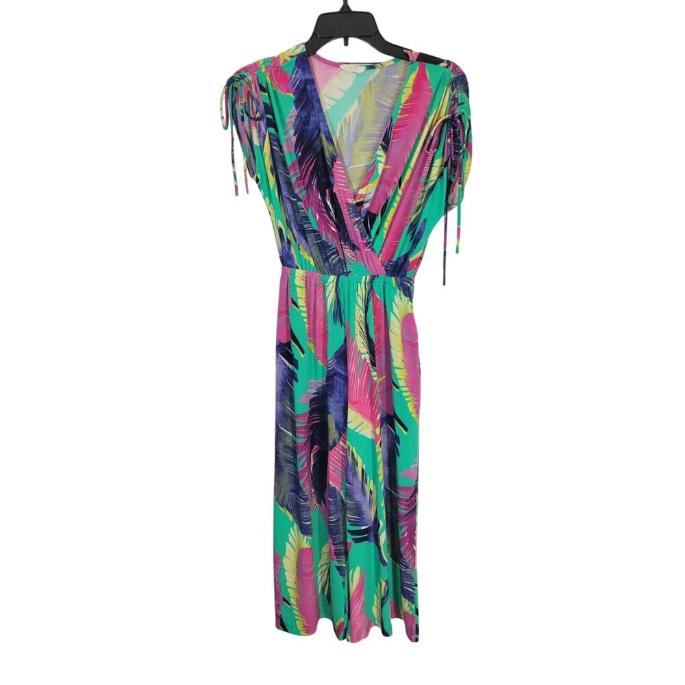 ODDY Multicolor Tropical Print Jumpsuit - Teal, Pink, Purple
